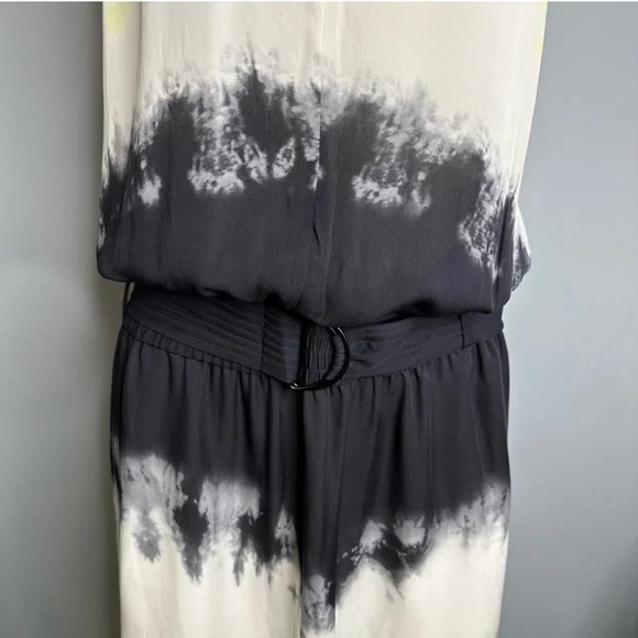 A.L.C Tallulah Tie-Dye Sleeveless Silk Midi Dress Belted Racerback Size 14 - Picture 7 of 11